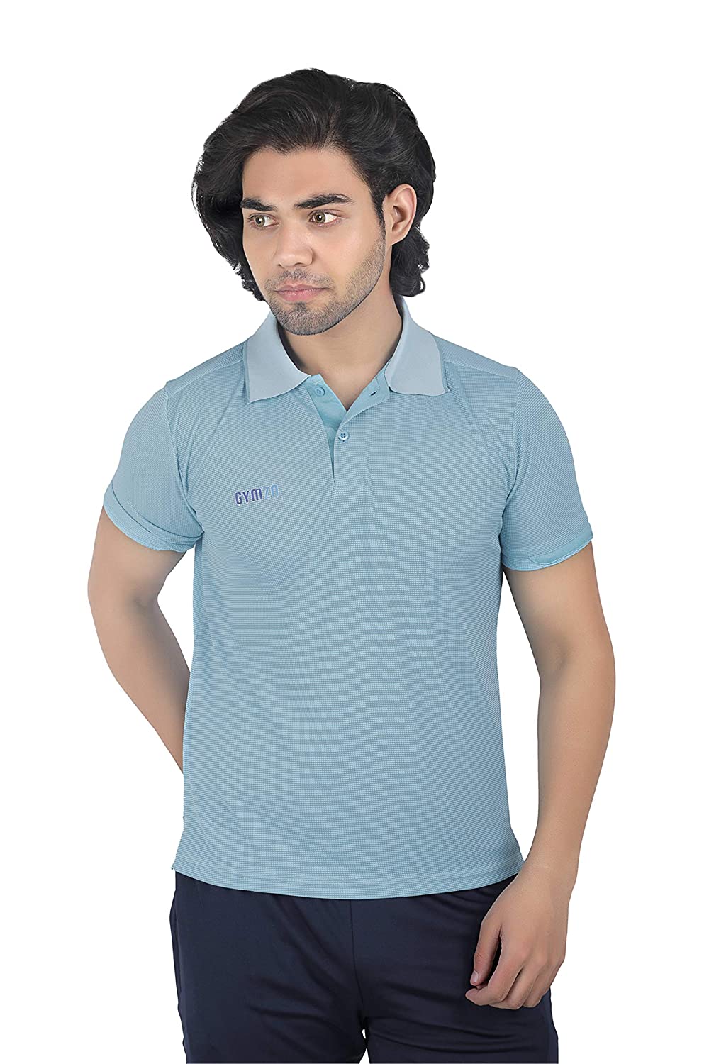 

GYMZO Men Turquoise Regular fit Polyester Round neck T-Shirt - Pack Of 1