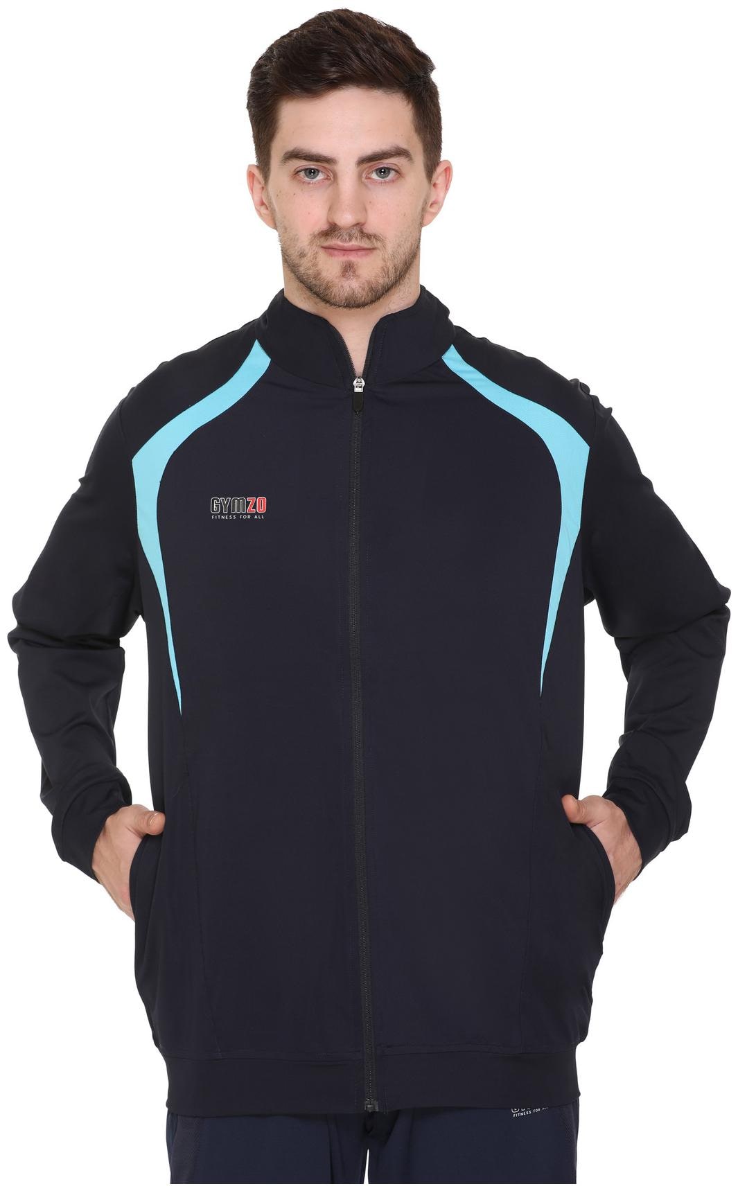 

GYMZO Men Navy blue Solid Sports jacket