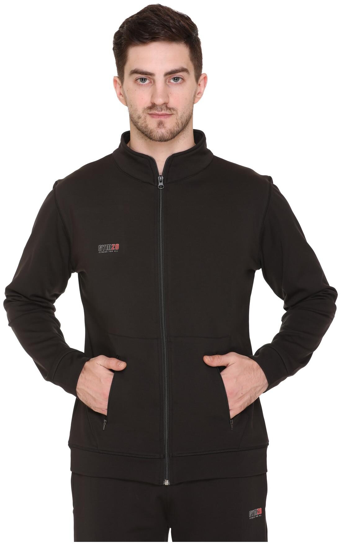 

GYMZO Men Black Solid Sports jacket