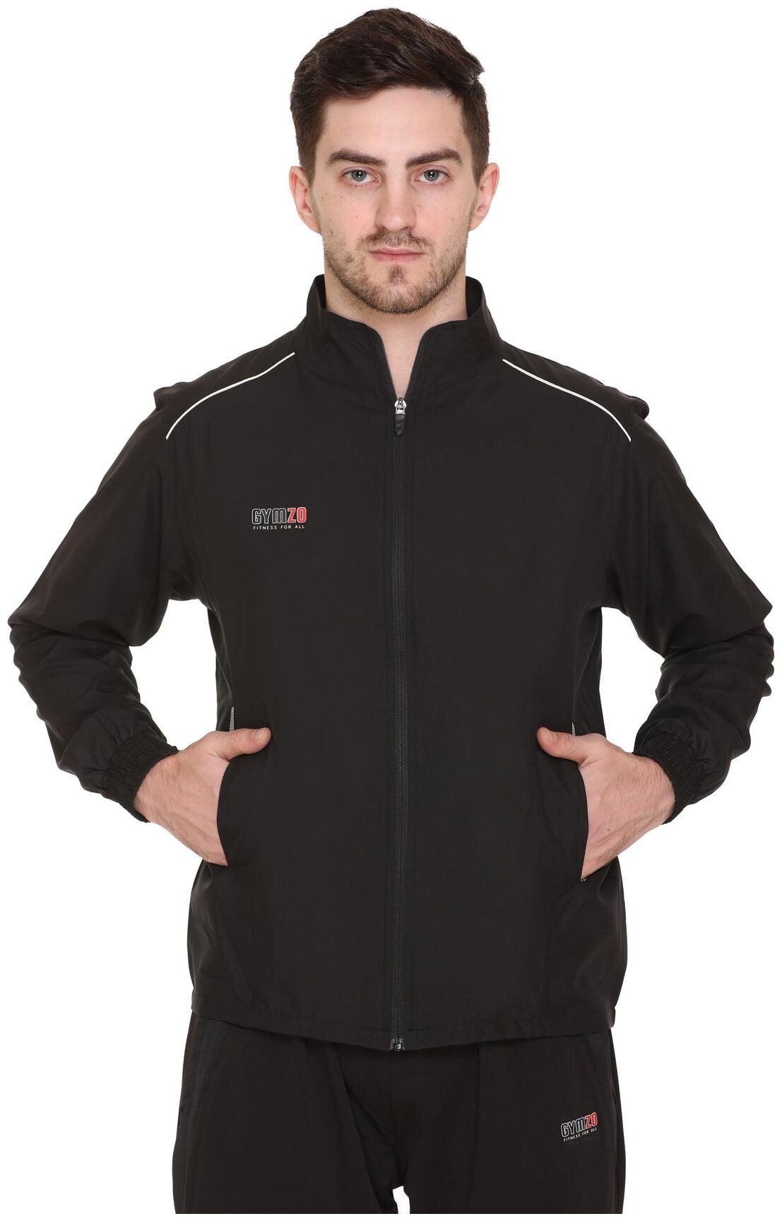 

GYMZO Men Black Solid Sports jacket
