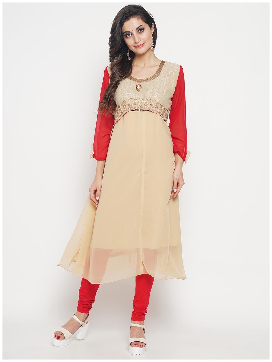 

Hakashi Womens Beige Georgette Kurti