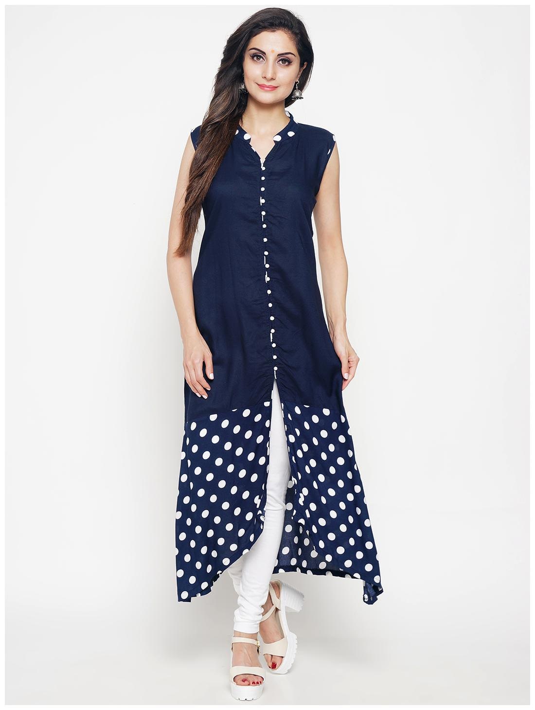 

Hakashi Womens Blue bobby print Kurti