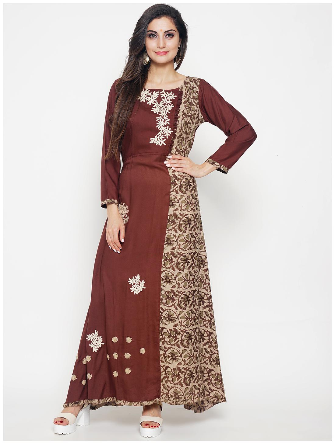 

Hakashi Womens Brown Fusion Kurti