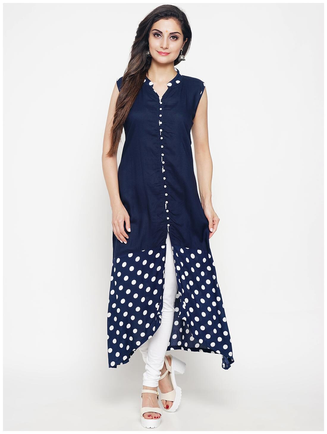 

Hakashi Womens Blue bobby print Kurti