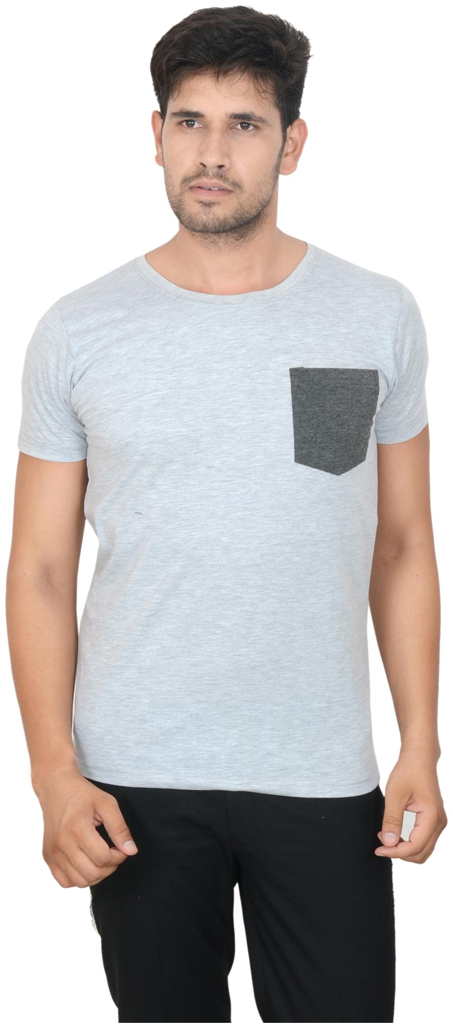 

Half Sleeves Round Neck Cotton Tshirt With Pocket For Men By Clodz