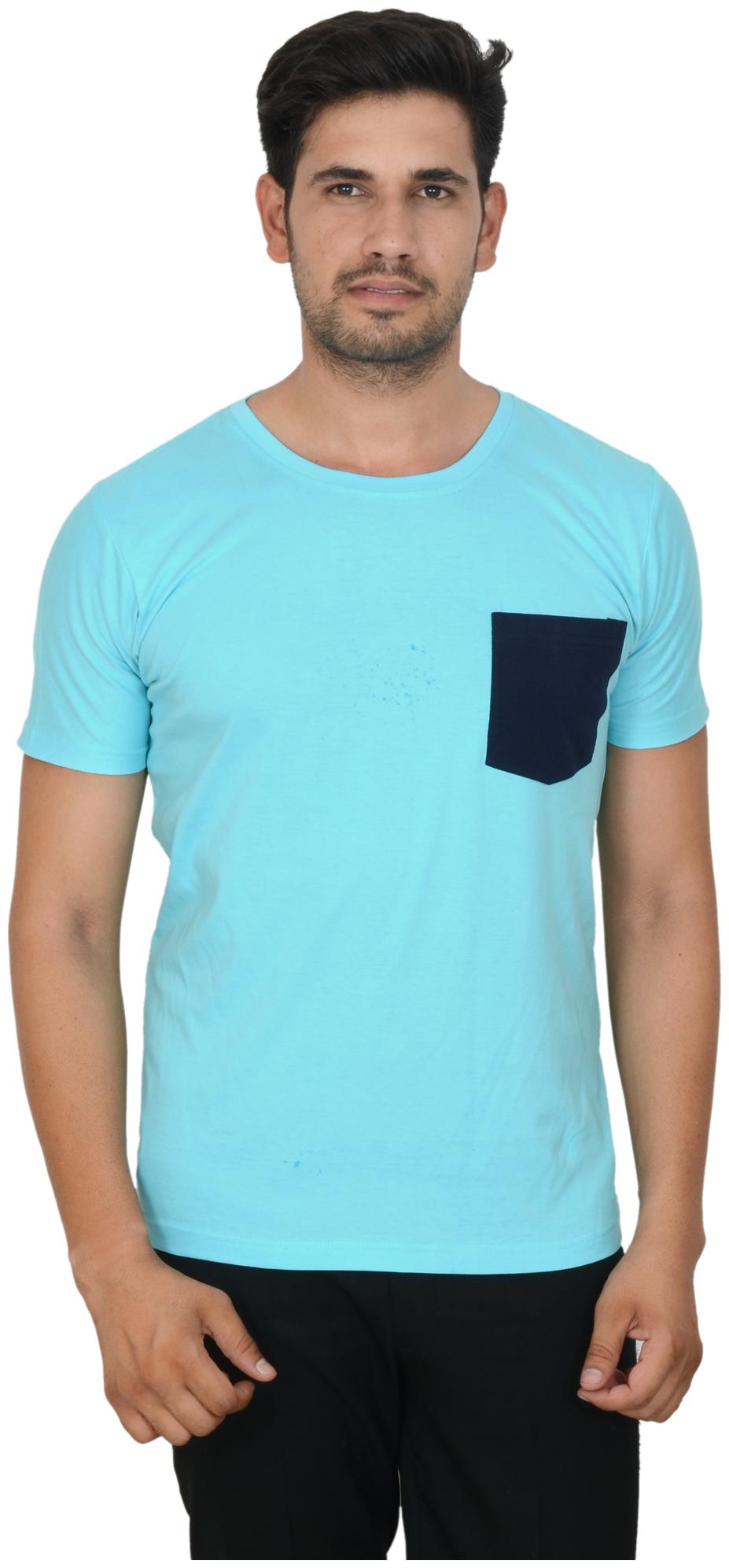

Half Sleeves Round Neck Cotton Tshirt With Pocket For Men By Clodz