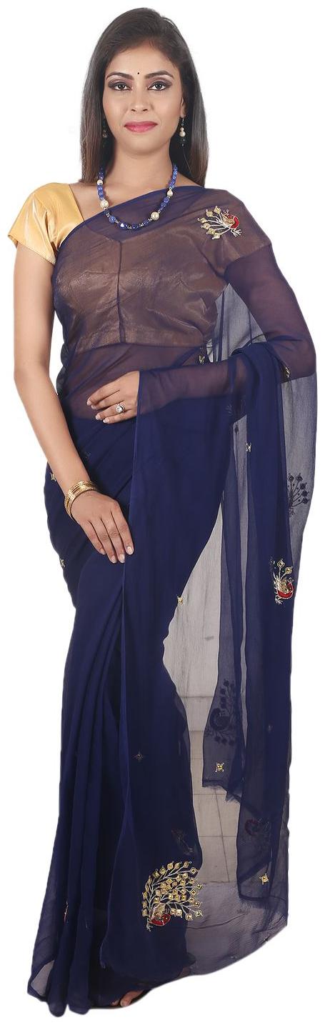 

HAND WORK CHIFFON SAREE RS14