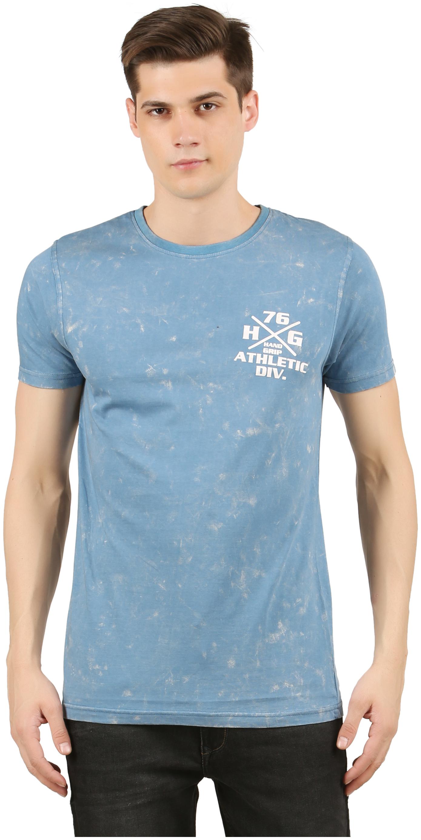 

HANDGRIP Men Blue Regular fit Cotton Round neck T-Shirt - Pack Of 1