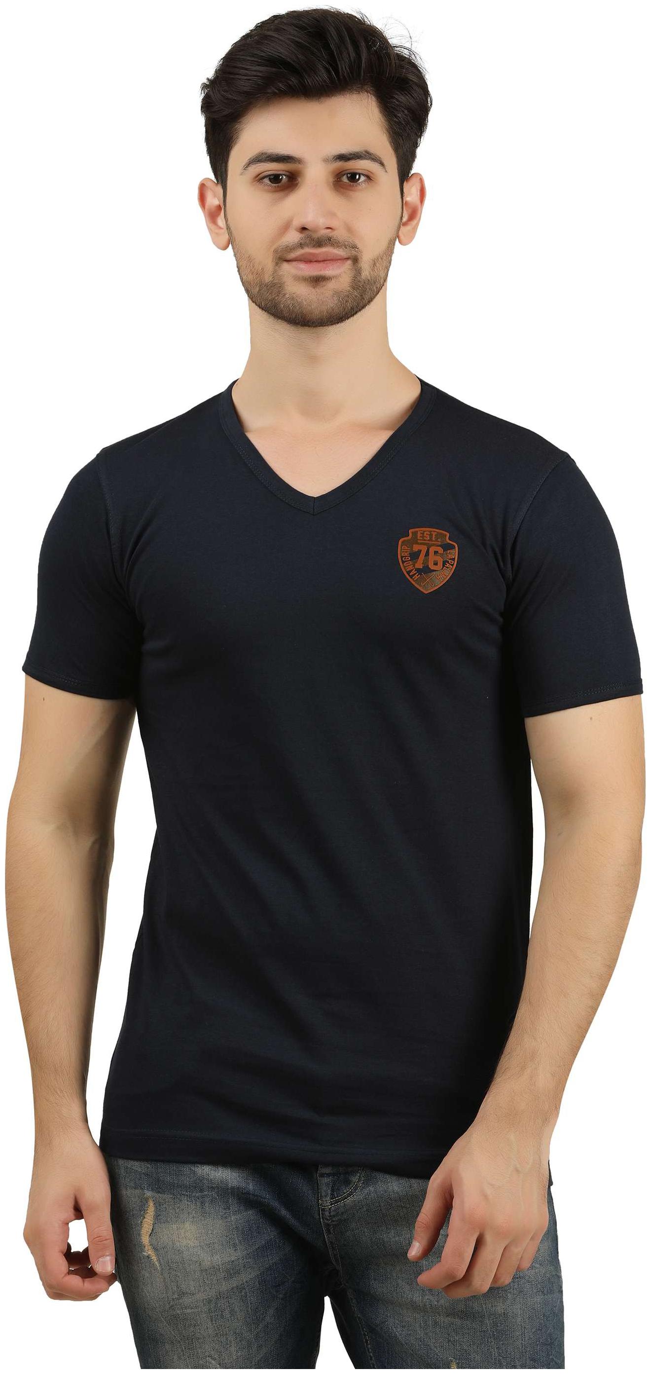 

HANDGRIP Men Blue Slim fit Cotton V neck T-Shirt - Pack Of 1