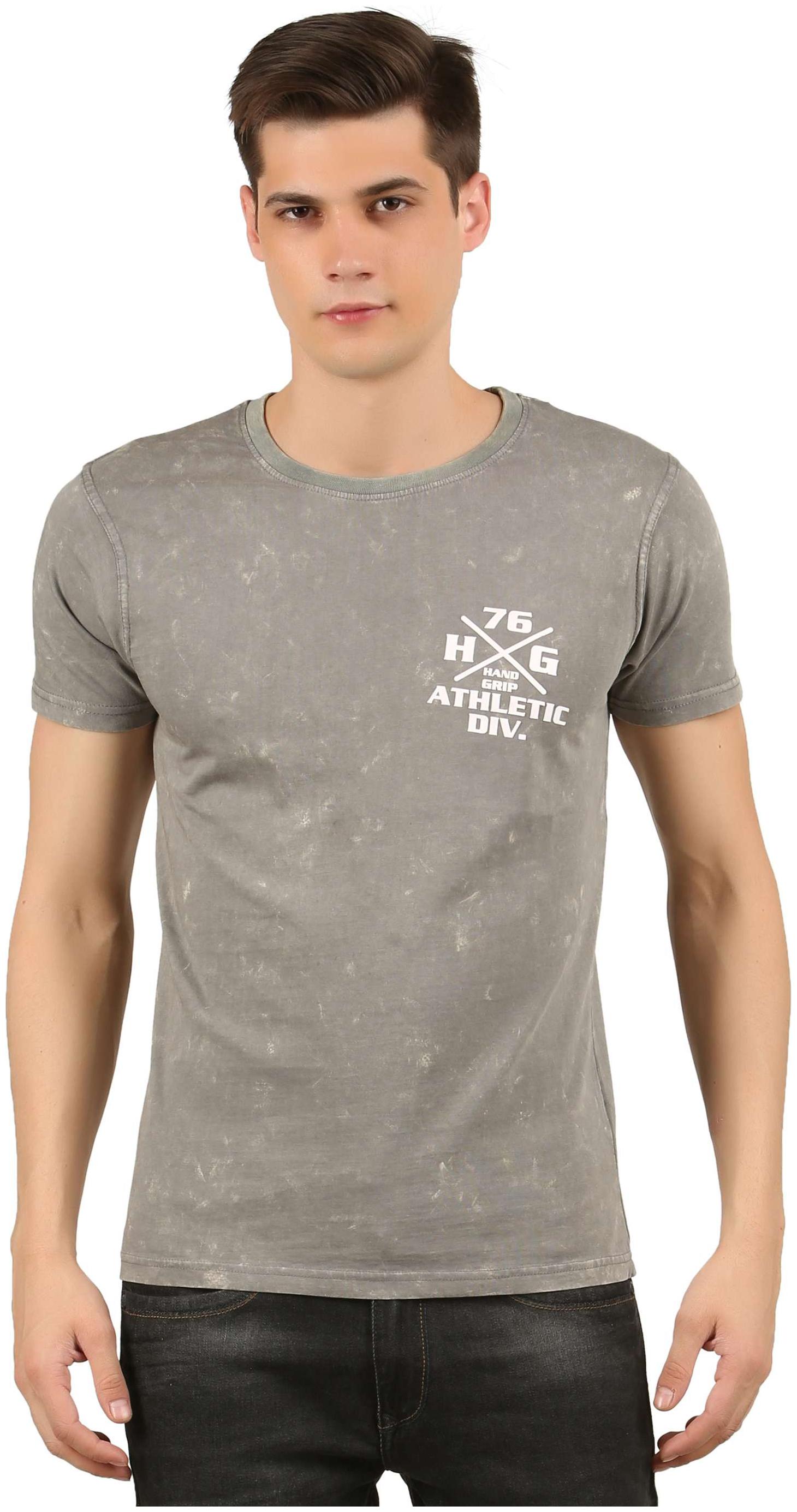 

HANDGRIP Men Grey Slim fit Cotton Blend Round neck T-Shirt - Pack Of 1