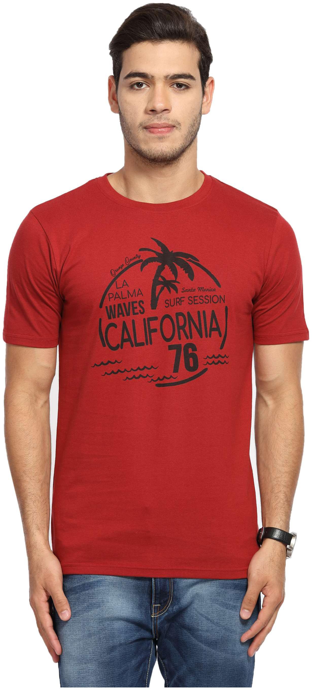 

HANDGRIP Men Red Regular fit Cotton Round neck T-Shirt - Pack Of 1