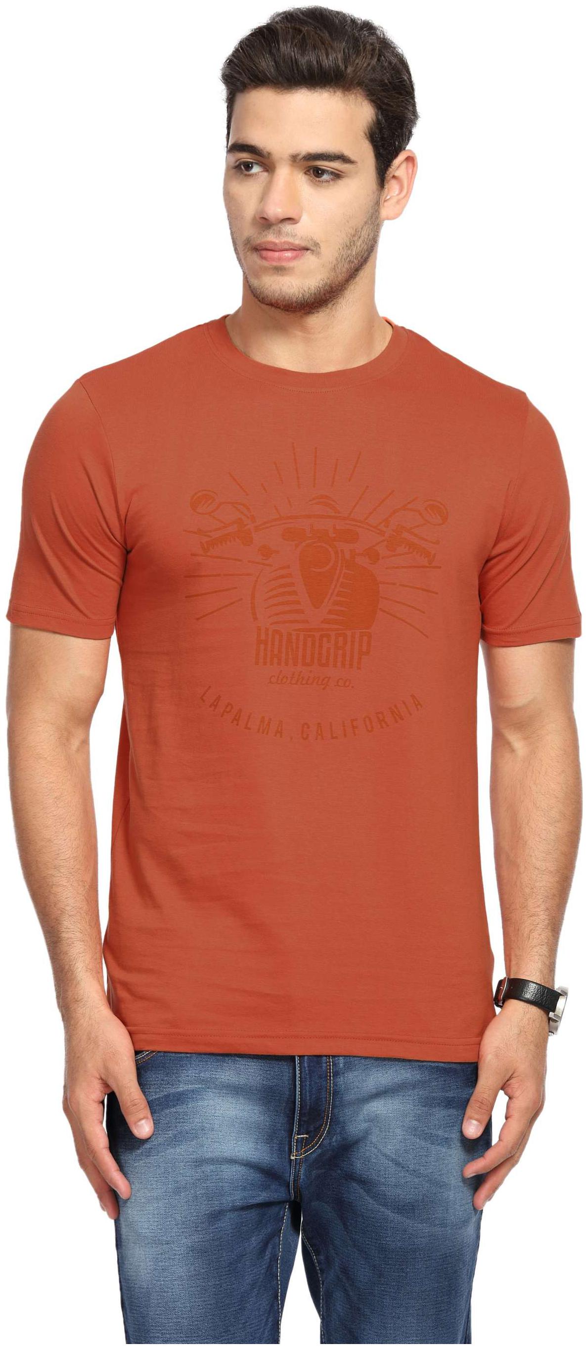 

HANDGRIP Men Orange Regular fit Cotton Round neck T-Shirt - Pack Of 1