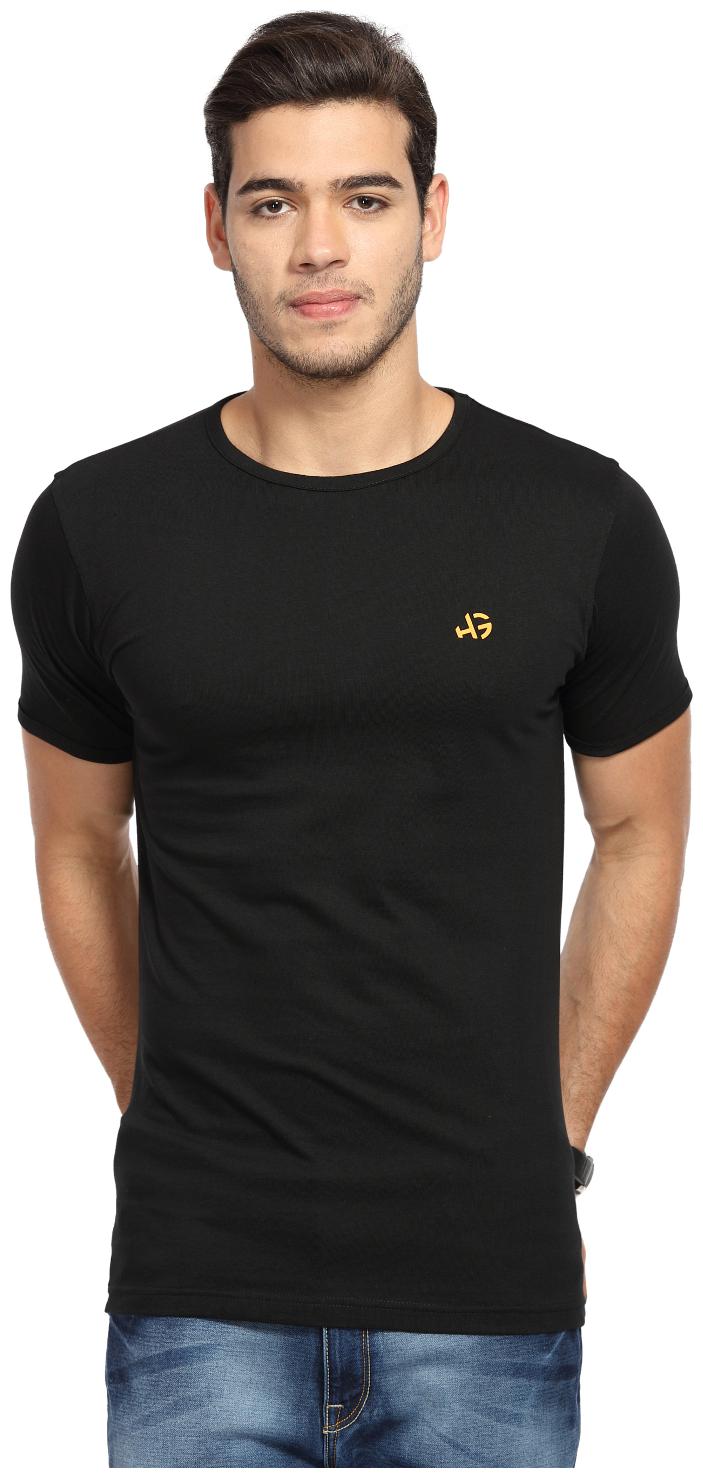 

HANDGRIP Men Black Slim fit Cotton Round neck T-Shirt - Pack Of 1