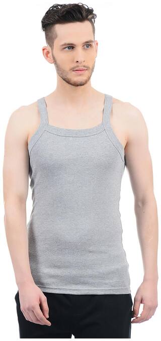 Hanes Sleeveless Square Neck Men Vest - Grey