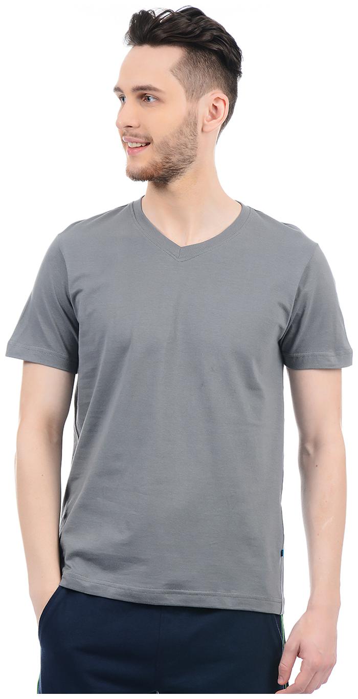 

Hanes Men Grey Regular fit Cotton V neck T-Shirt - Pack Of 1