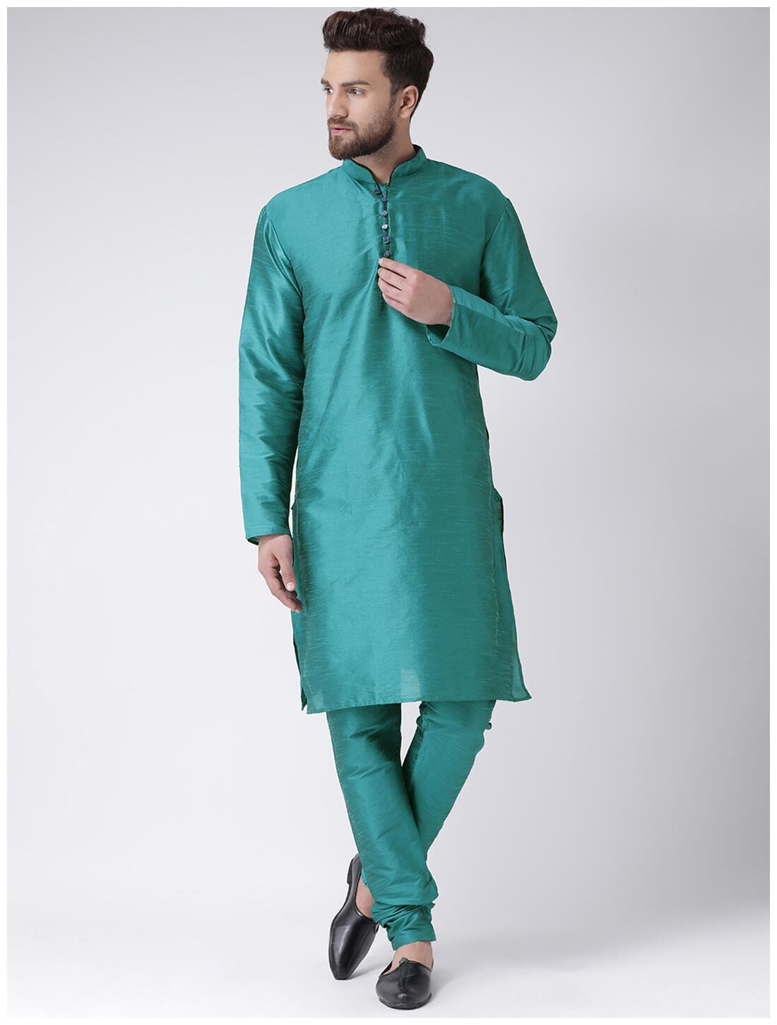 

HANGUP Cotton Kurta Pyjamas Casual Regular Turquoise