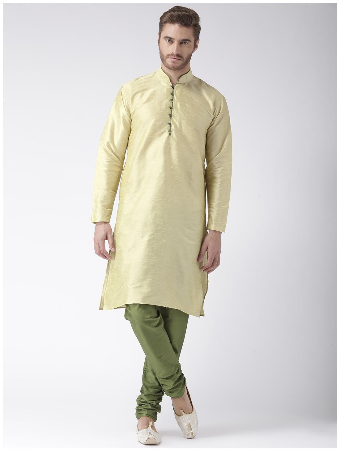 

HANGUP Cotton Kurta Pyjamas Casual Regular Green