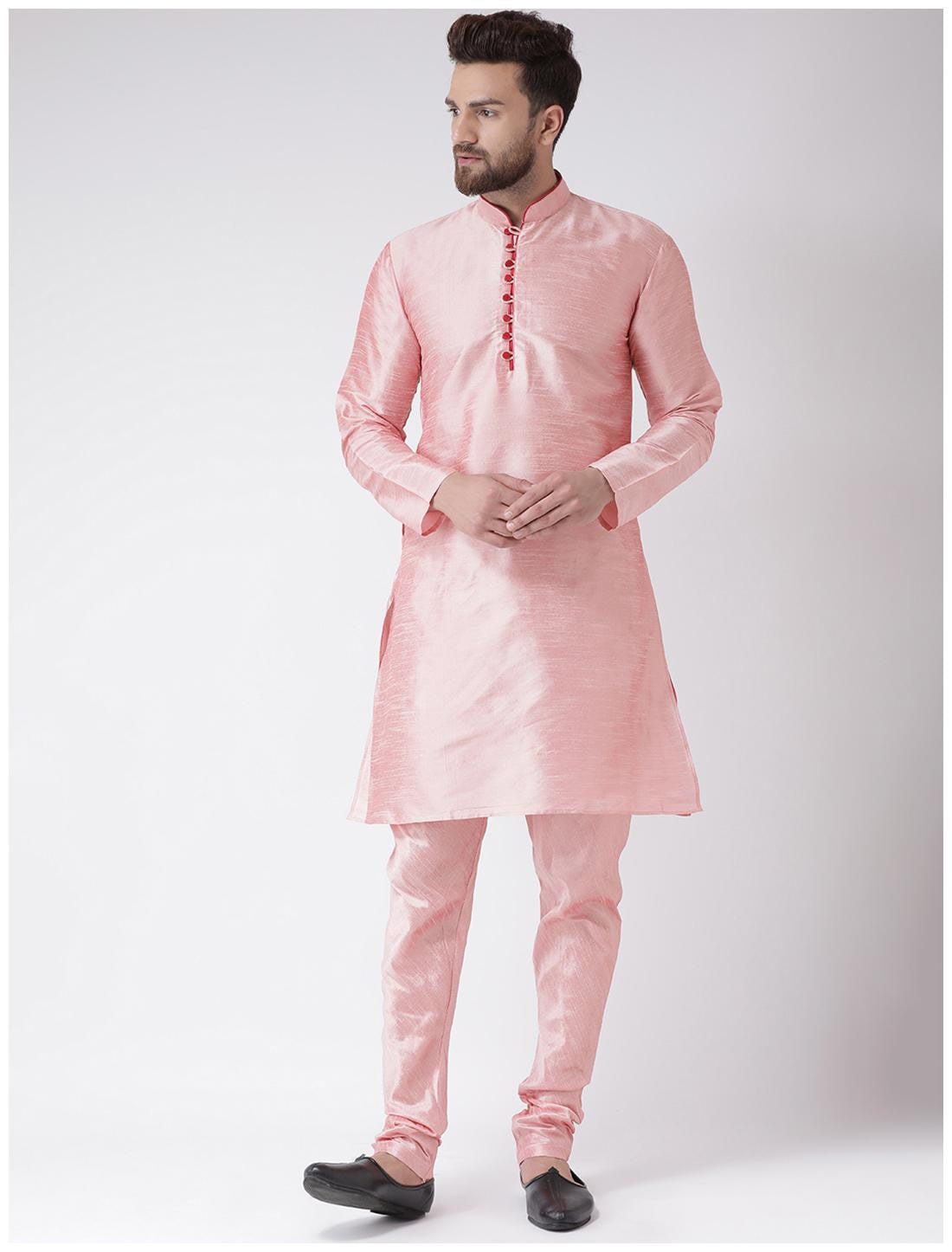 

HANGUP Cotton Kurta Pyjamas Casual Regular Pink