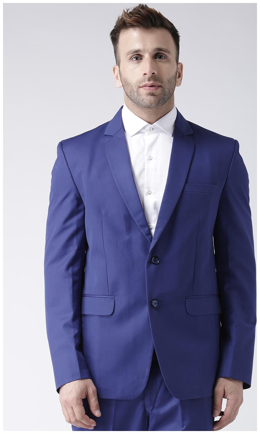 

Hangup Men Blue Solid Regular fit Single Breasted Blazer