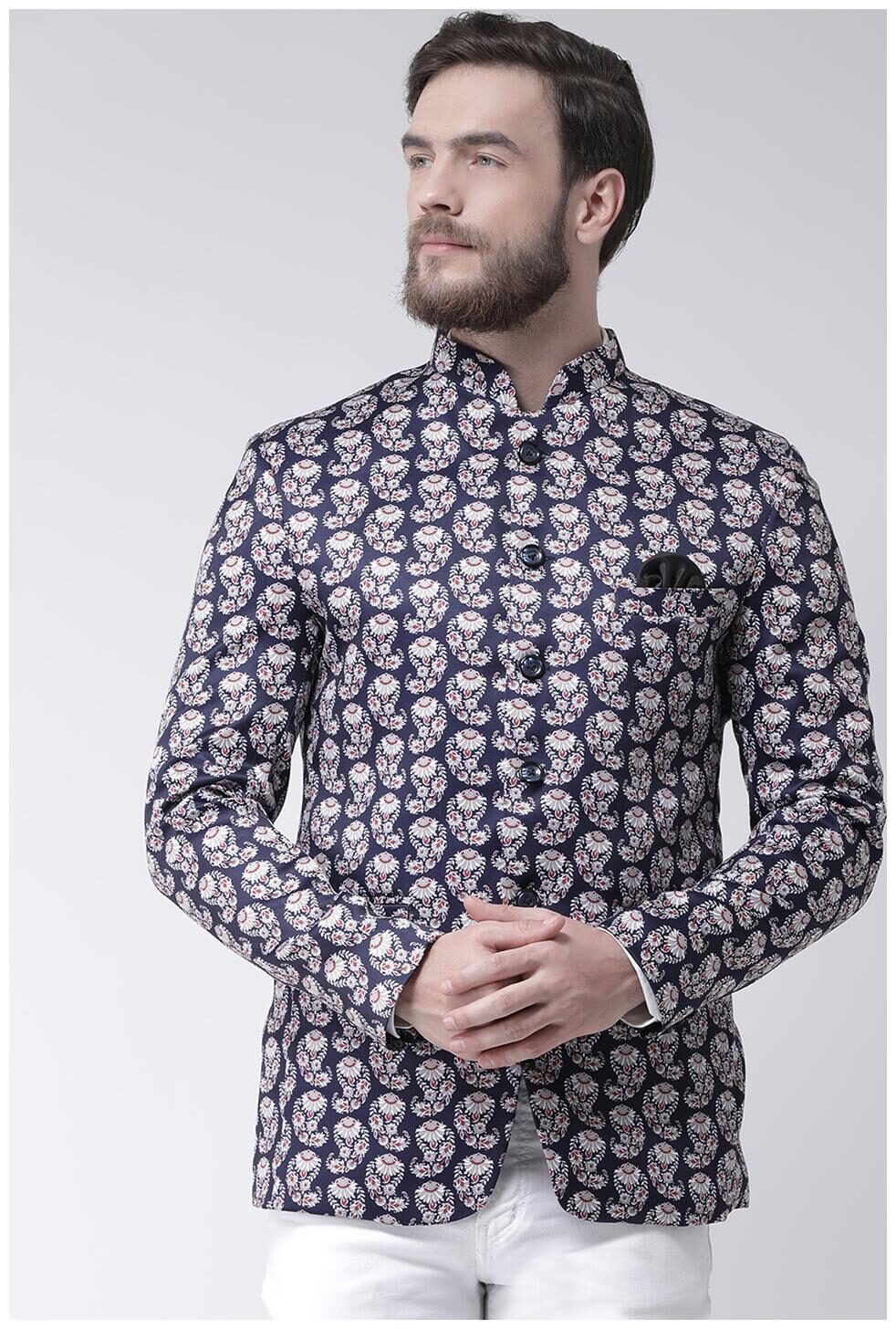 

Hangup Mens Printed Casual Blazer