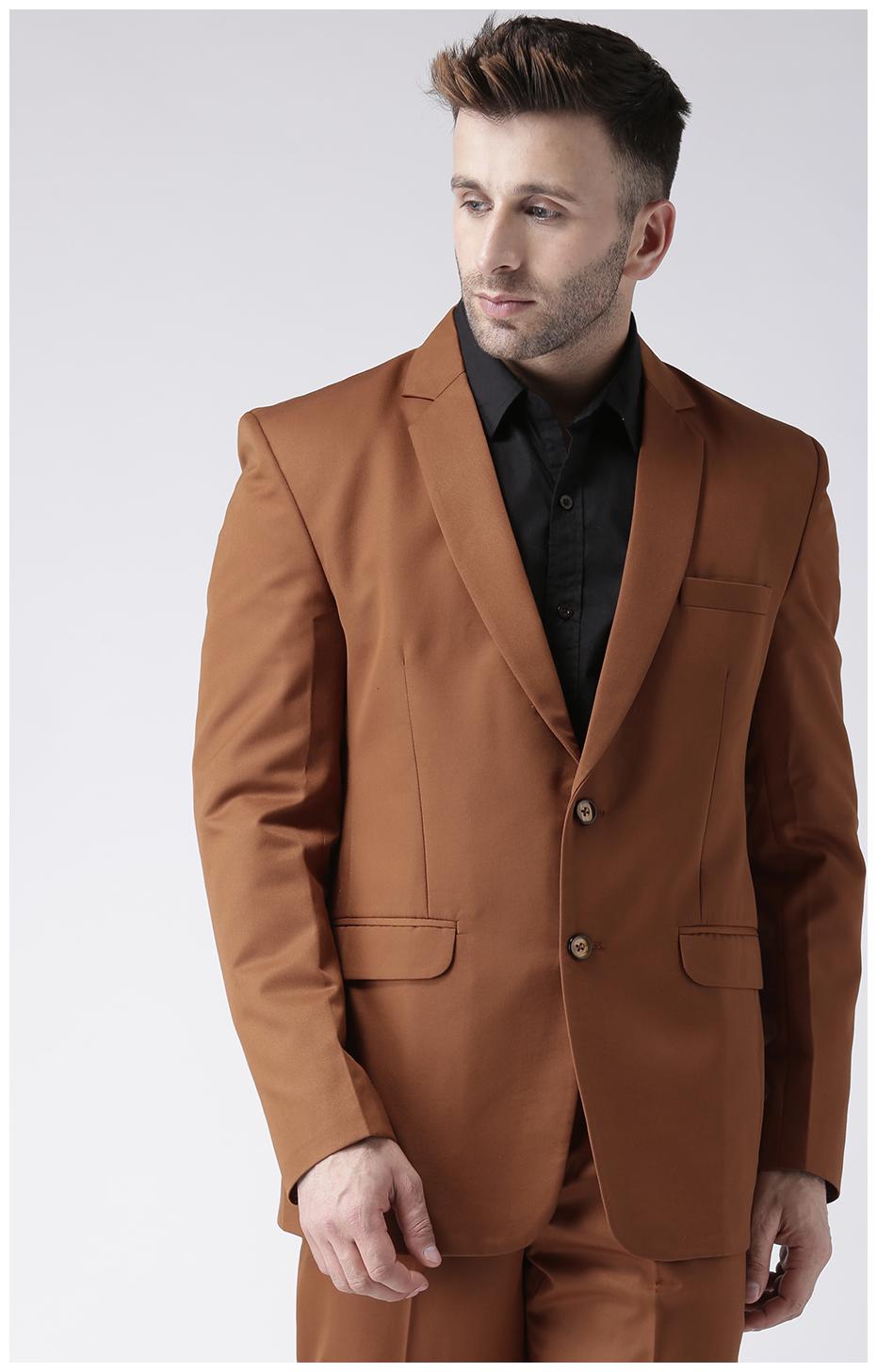 

Hangup Men Brown Solid Regular fit Single Breasted Blazer