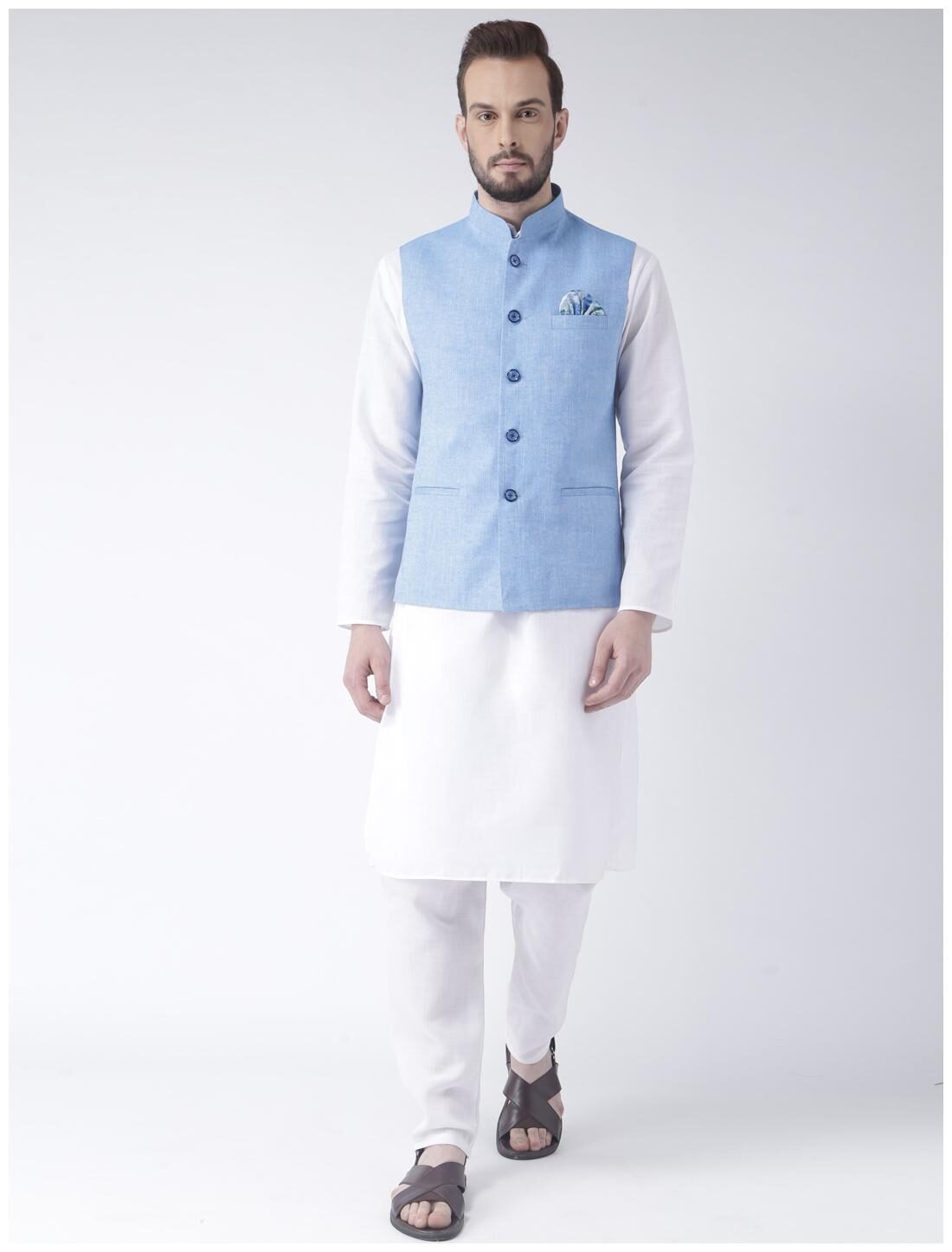 

hangup mens 3 pics kurta pajyma set with linen basket
