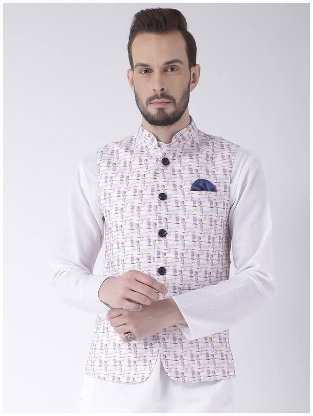 HANGUP MENS PRINTED WAIST COAT SIZE:40