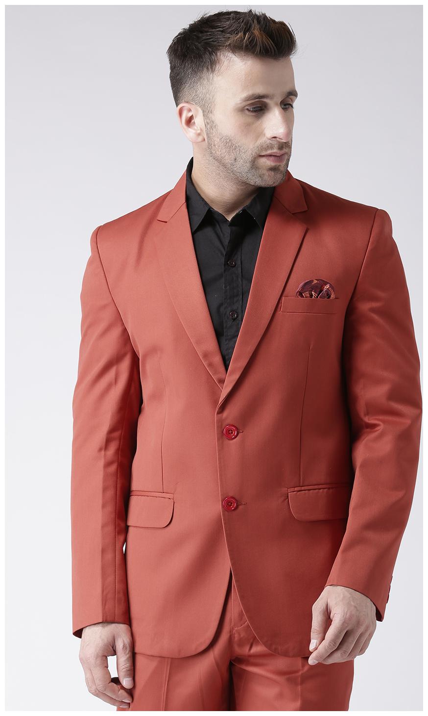 

Hangup Men Pink Solid Regular fit Single Breasted Blazer