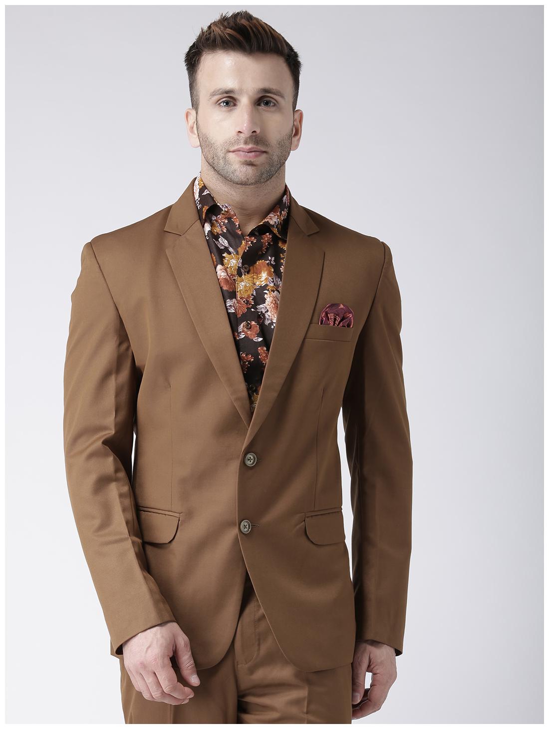 

Hangup Men Brown Solid Regular fit Single Breasted Blazer