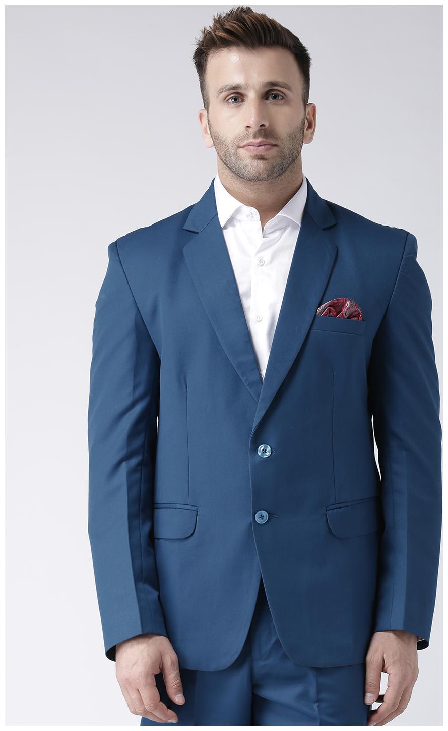

Hangup Men Blue Solid Regular fit Single Breasted Blazer