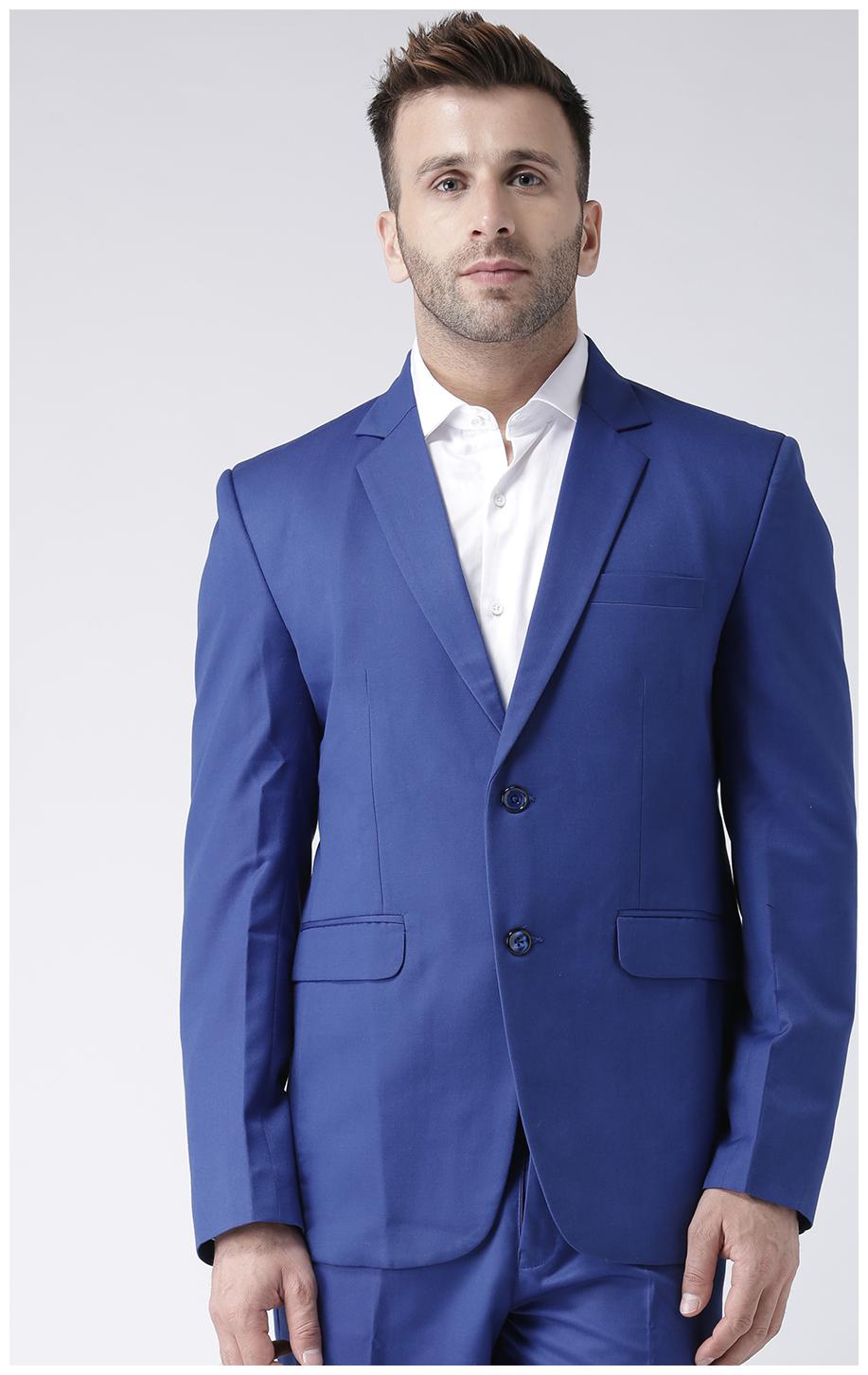 

Hangup Men Blue Solid Regular fit Single Breasted Blazer