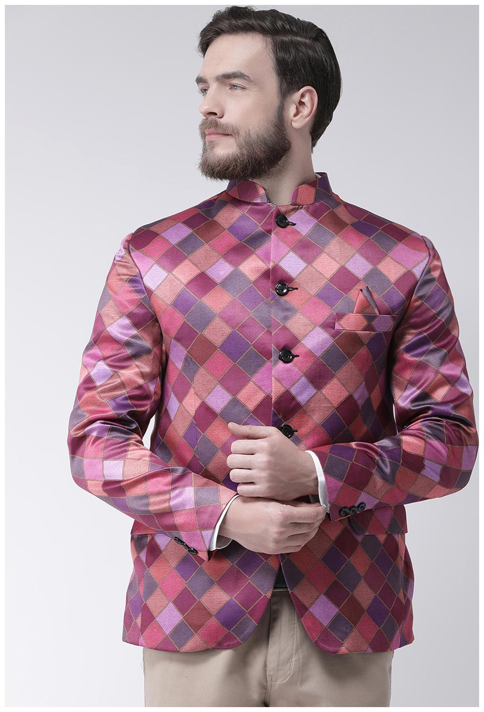 

Hangup Mens Printed Casual Blazer
