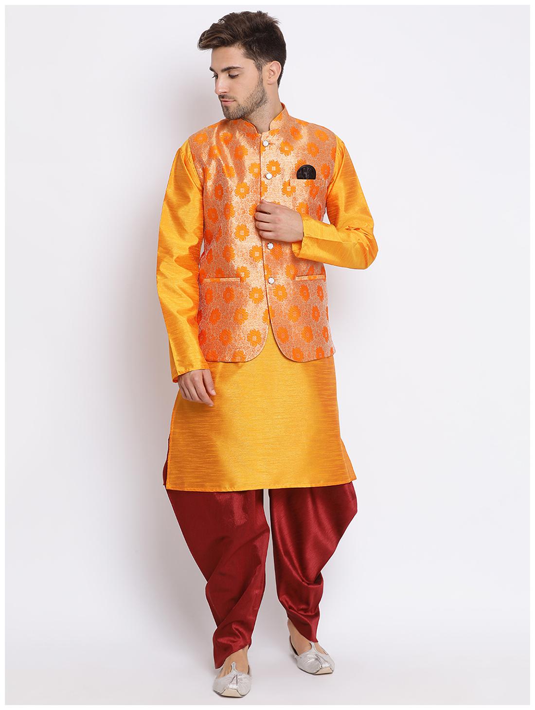 

Hangup Multi Printed Kurta and Harem Pants With Nehru Jacket