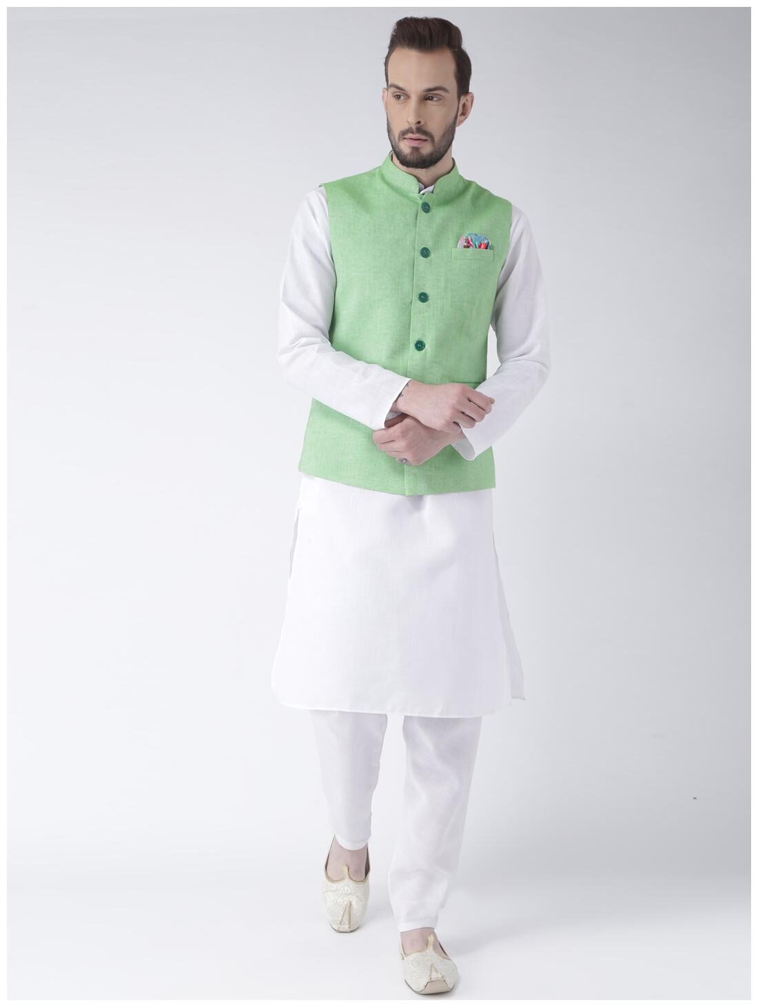 

hangup mens 3 pics kurta pajyma set with linen basket