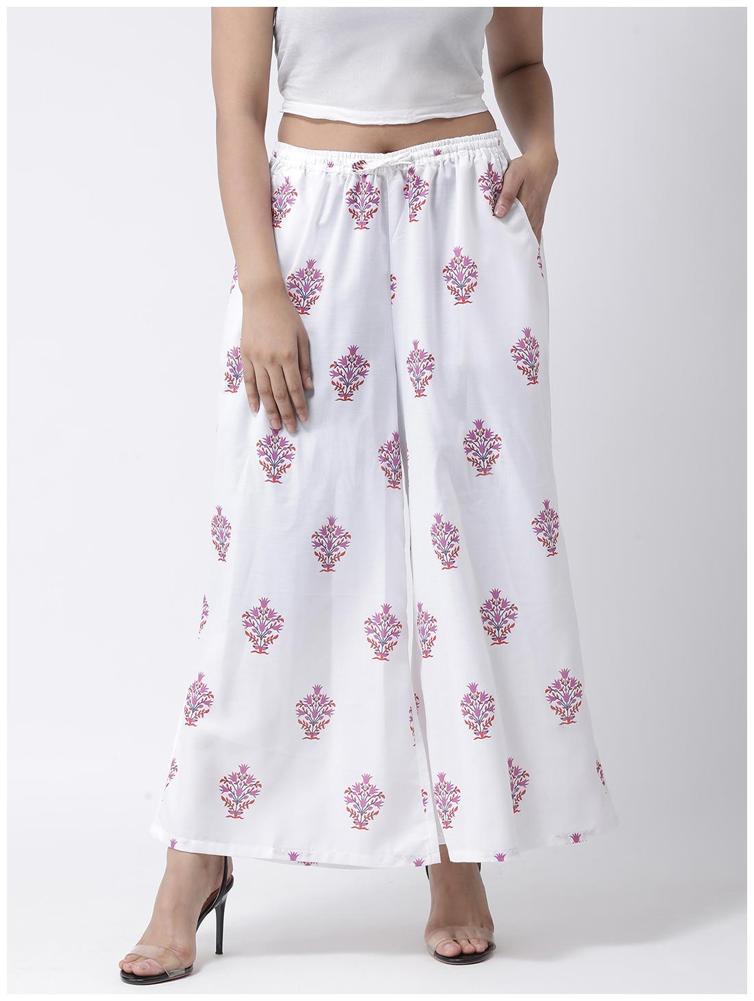 

Hangup White Floral Flared Palazzo