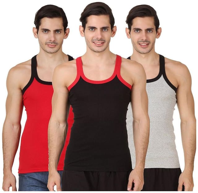 HAP KINGS RIB MENS GYM VEST MULTICOLOR PACK (PACK OF 3)