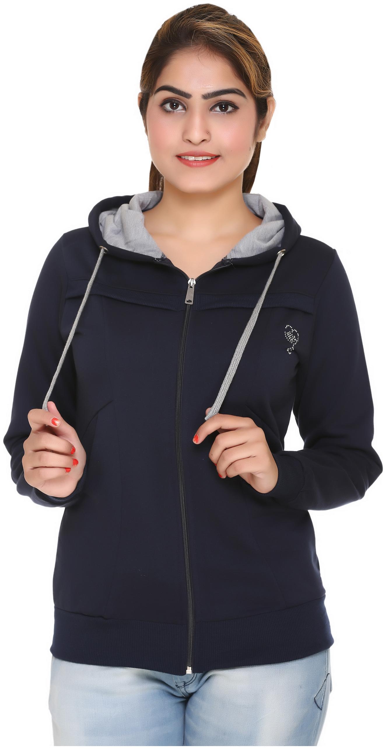 

HARDIHOOD Women Solid Hoodie - Navy Blue