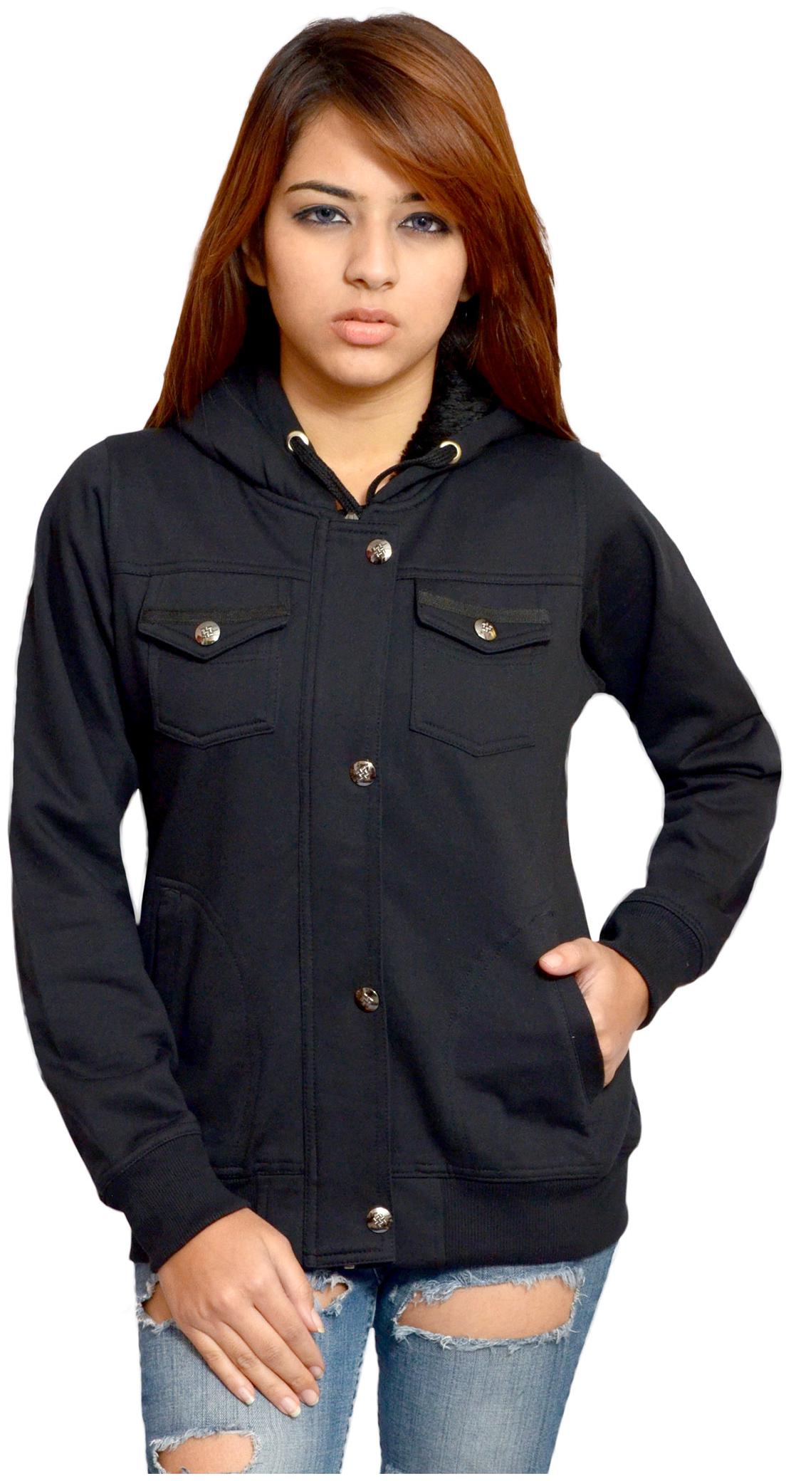 

HARDIHOOD Women Solid Hoodie - Black