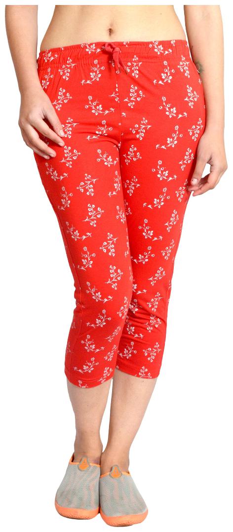 

HARDIHOOD Women Printed Regular capri - Red