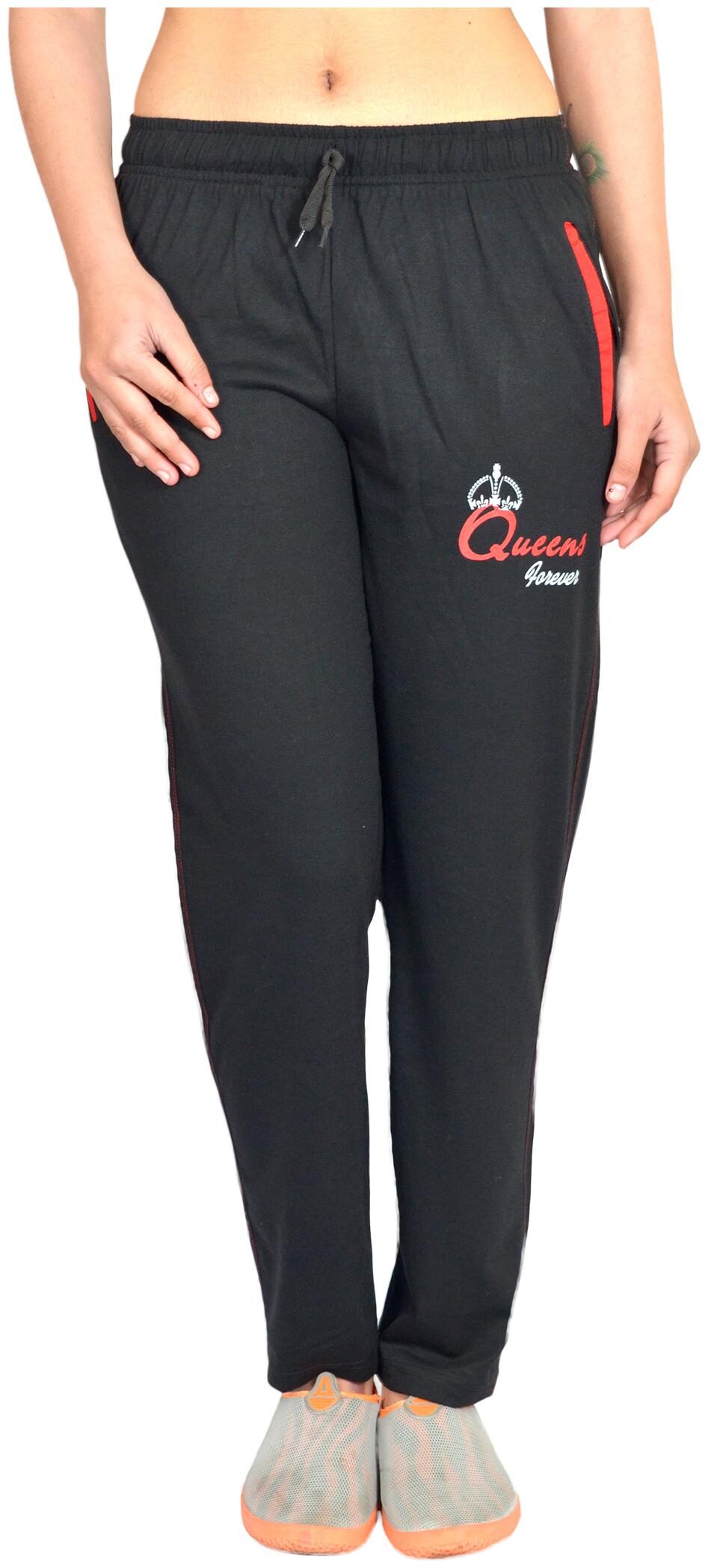 

HARDIHOOD Women Cotton Blend Solid Track Pants Black