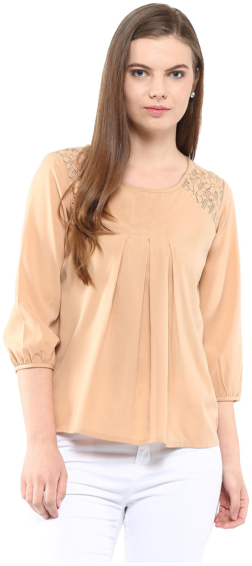 

Harpa Women Solid Regular top - Beige