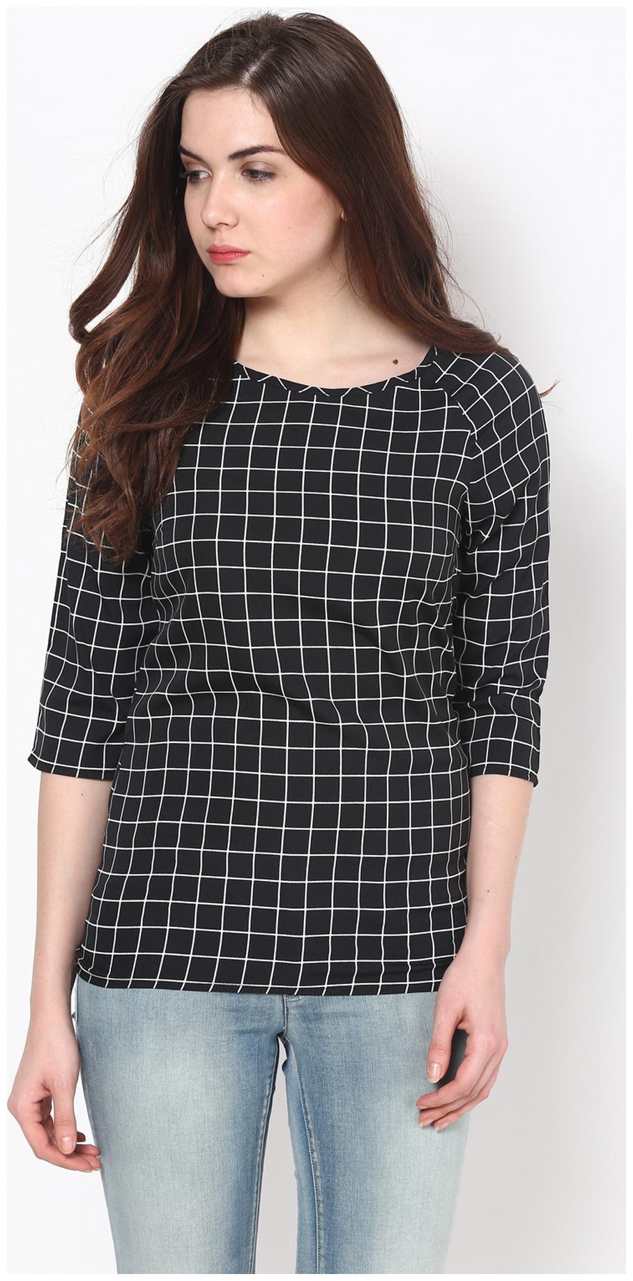 

Harpa Women Checked Regular top - Black