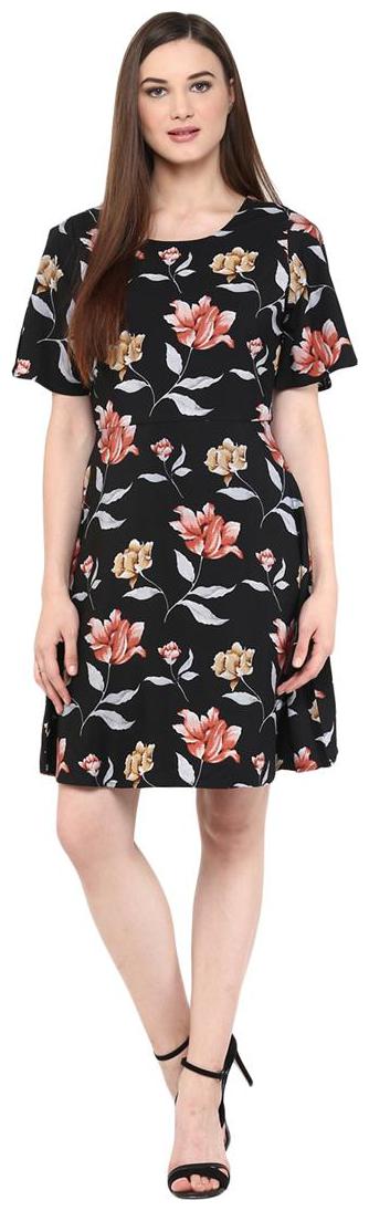 

Harpa Black Fit And Flare Casual Dress