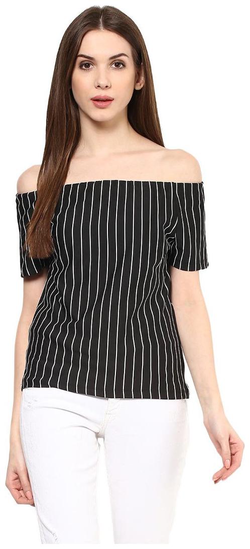 

Harpa Black Regular Striped Tops