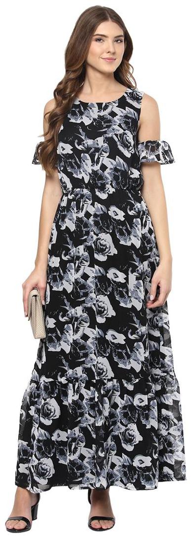 

Harpa Black Fit And Flare Casual Dress