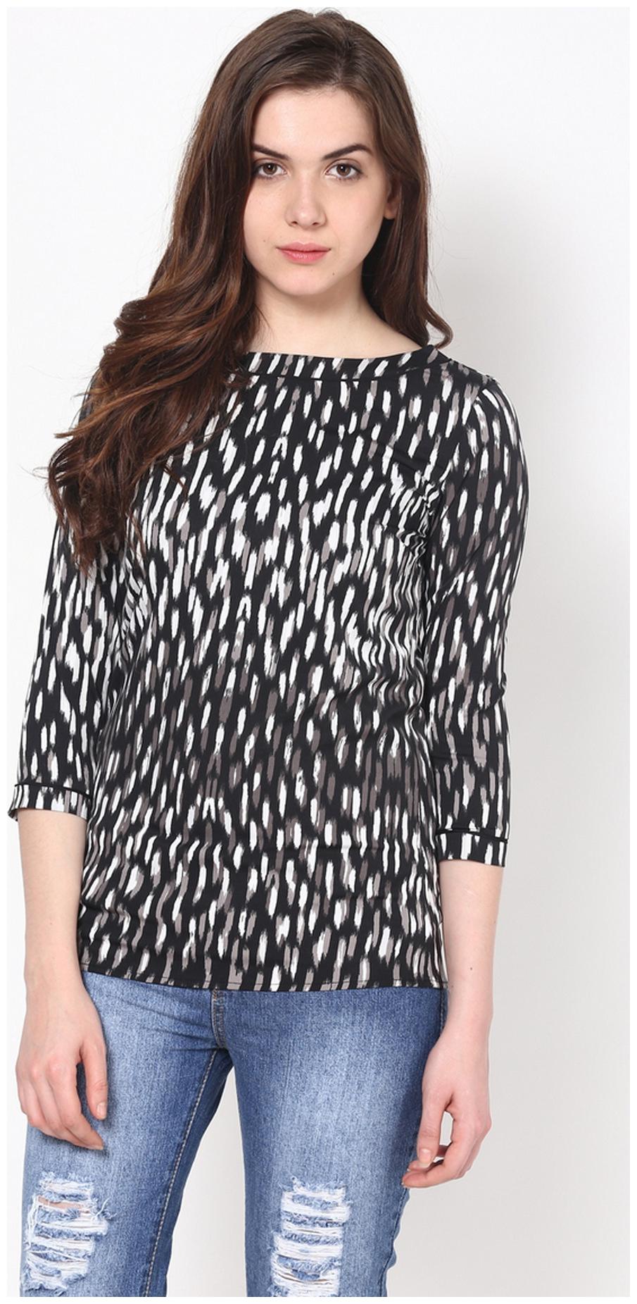 

Harpa Women Printed Regular top - Black
