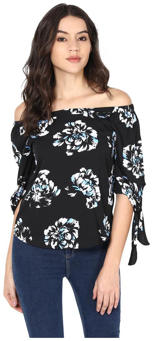 

Harpa Black Printed Casual Women Top