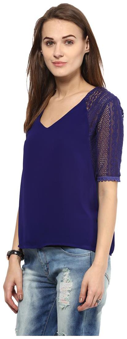 

Harpa Blue Georgette Womens Top