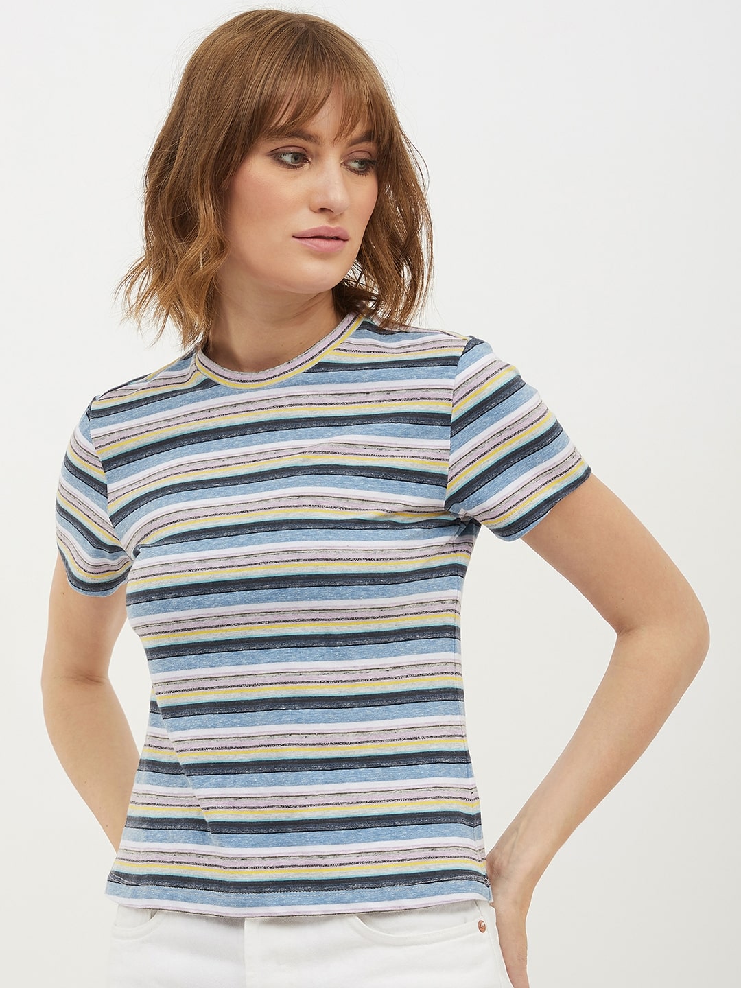 

Harpa Women Multi Regular fit Round neck Cotton T shirt