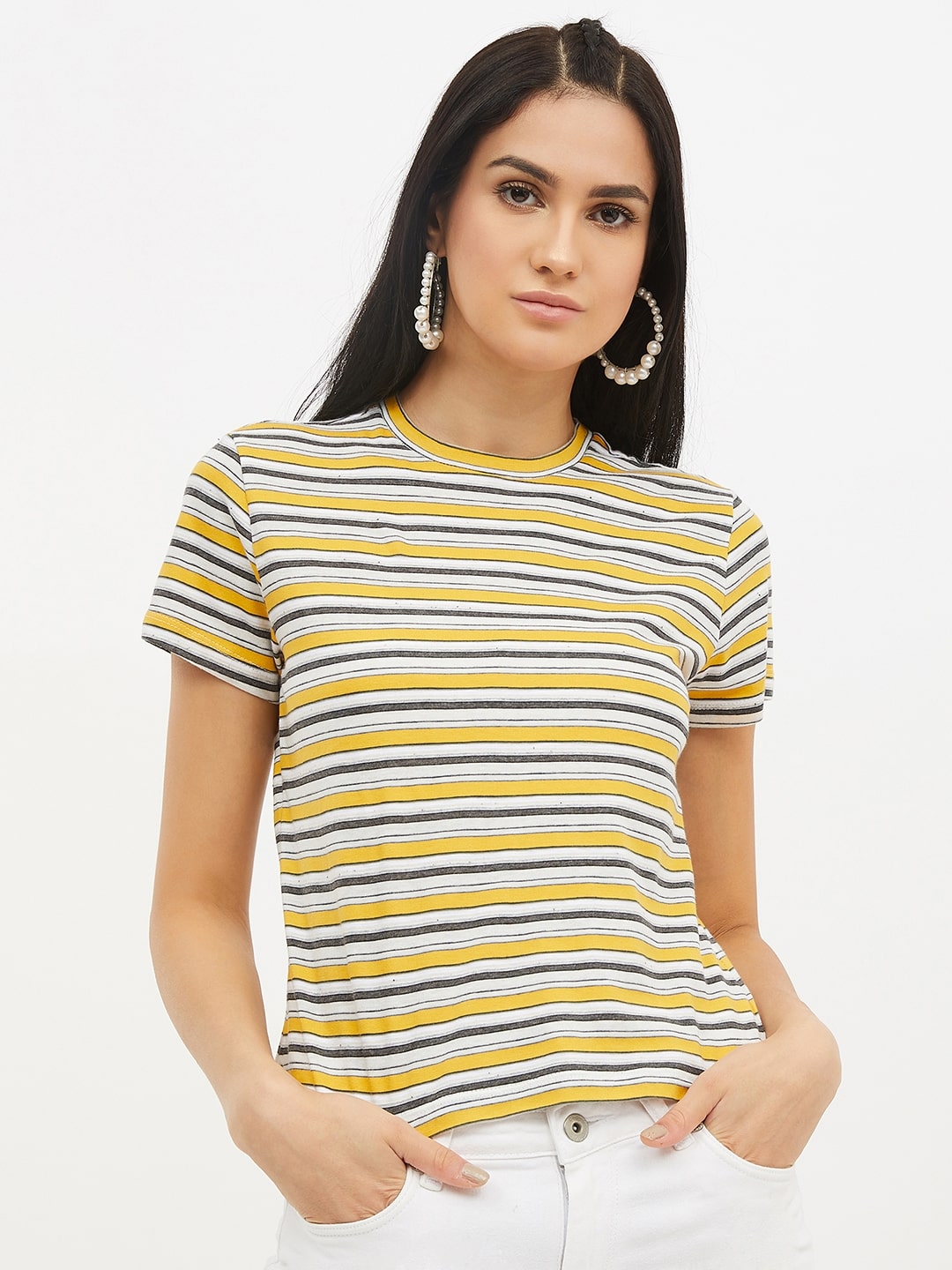 

Harpa Women Multi Regular fit Round neck Cotton T shirt